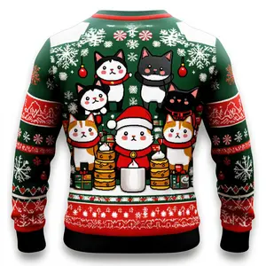 Get Festive with Our Cat Ninja Ugly Christmas Sweater - Funny Holiday Wear for Men, Women, & Kids, Perfect for Family Gatherings & Parties!