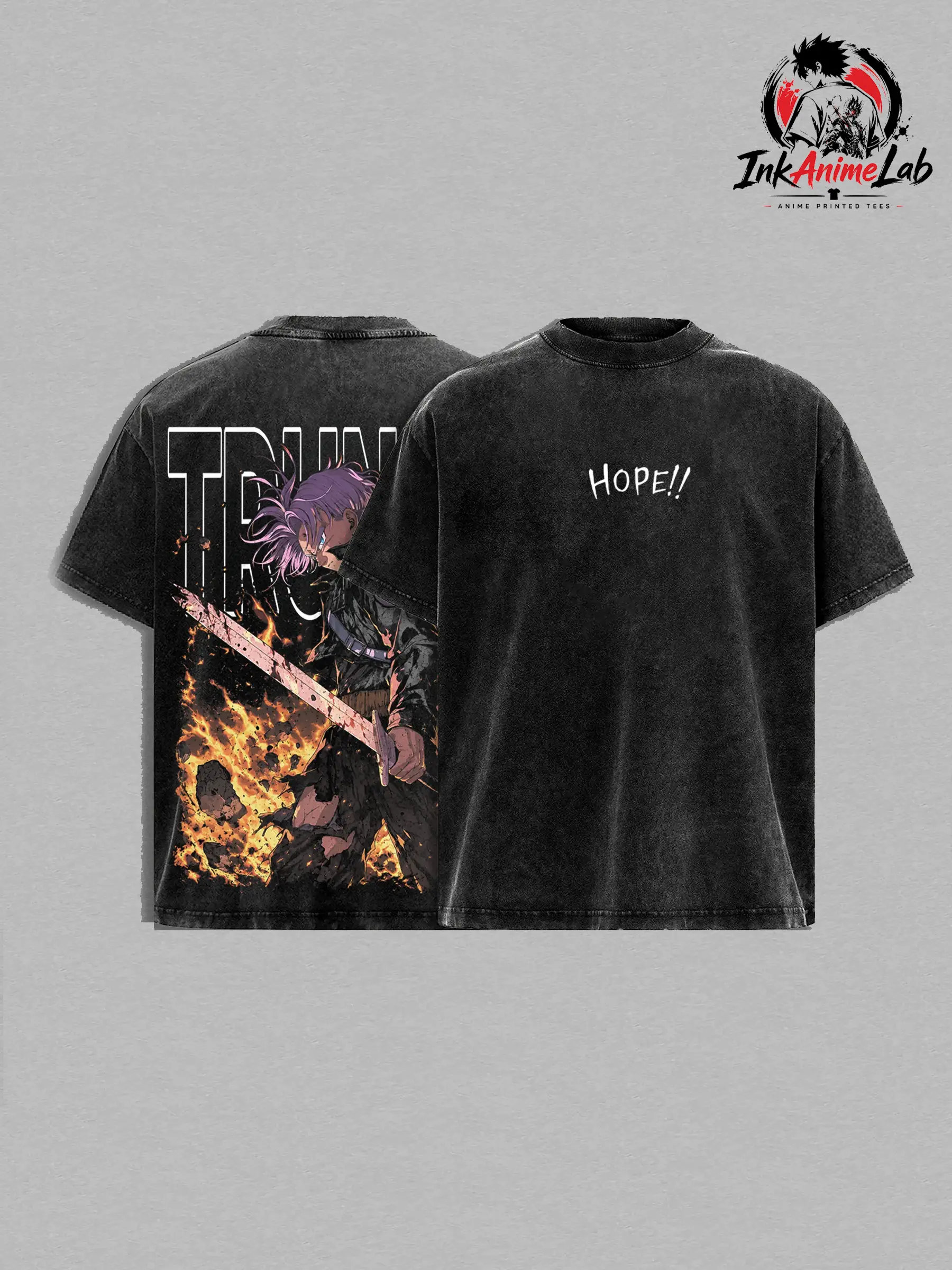 Trunks - DBZ Graphic Tee Vintage Washed Shirt Unisex Streetwear Anime Shirt Future Trunks Saiyan Tee DBZ Z Shirt Gift for Anime Lovers DBZ Fans