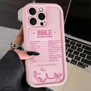 Gaozhu Pink Christian Case for iPhone 17 Air 16 15 14 Pro Max 13 12 11 XR XS Plus Shockproof Full Camera Protection Durable slim Silicone Cover