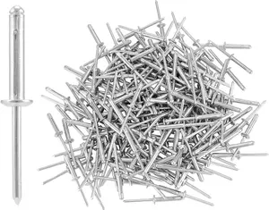 Exploding Rivets, 200 count 3/16" x 1" Large   Mandrel, Solid  Grip Rivets, Large Flange Rivets