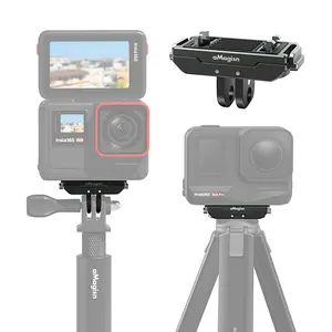 aMagisn Magnetic Quick Release Mount for Insta360 X5 / X4 Air / Ace Pro 2 / Ace Pro / Ace, Stainless Steel QR Adapter with Strong Magnet, 1/4" Screw & 2-Prong Connection, Secure Shockproof Base for Action Cameras