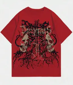 Vintage Y2K Affliction Grunge Punk Men Gothic - Style Skull And Cross Printed T-Shirt For Men Women, Top Menswear Streetwear Crewneck Shortsleeve Tshirt Tropical