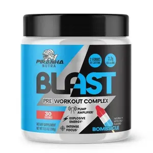 Piranha Nutra Pre-Workout BLAST - Focus, Energy & Power - Sugar Free (30 Servings)