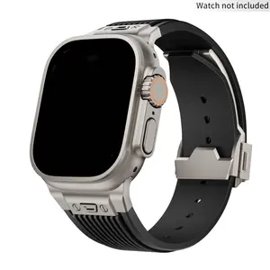 Adjustable Foldable Watch Band, Solid Color Liquid Silicone Watch Band, Smartwatch Strap, 1 Count Fashion Wearable Accessories for Apple Watch Series 9 8 7 6 5 SE