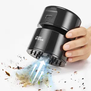 Joytutus Mini Desktop Vacuum Cleaner Handheld USB Wireless Portable Plastic Cleaner for Car Seat Keyboard Crumbs Hair Ashes Home Use Compact Versatile Design Switch Light Black Free Halloween Sticker Device