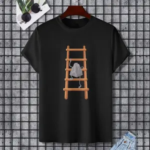 Cute Rock Climbing Art For Men Women Bouldering Rock Climber T-Shirt, 100% Cotton, Single Side Printed, Black Short Sleeve T-shirt, Gift for Family Friends, S-XXXL, 1 pc, Fabric Weight 180g