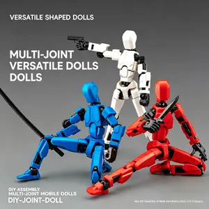 Viral Lucky Titan T13 Multi-Jointed Titan Action Figure Set, Portable 6-Pack t13 action figure Kit, 14cm PLA Resin 3D Printed Minifigure with 30 Movable Joints, Unique Stylized Design, Desk Decor Collectibles, Teenage Boys Gifts