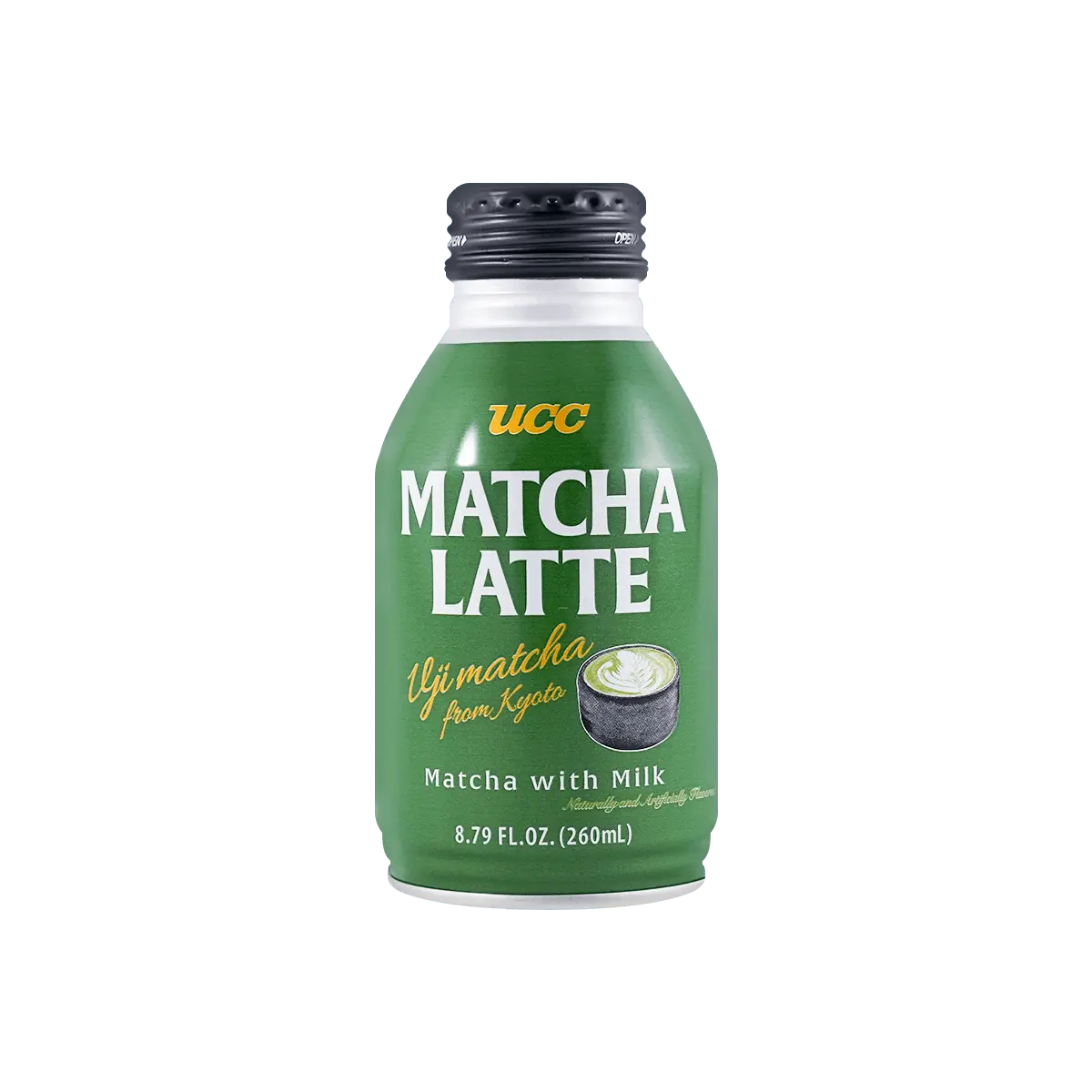 UCC Matcha Latte Drink 260ml - Authentic Kyoto Uji Matcha Powder, Ready-to-Drink Japanese Green Tea Beverage
