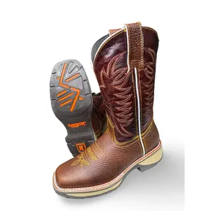 Men's Oilproof Leather Work Boot, Raptor Style Honey Leather Footwear