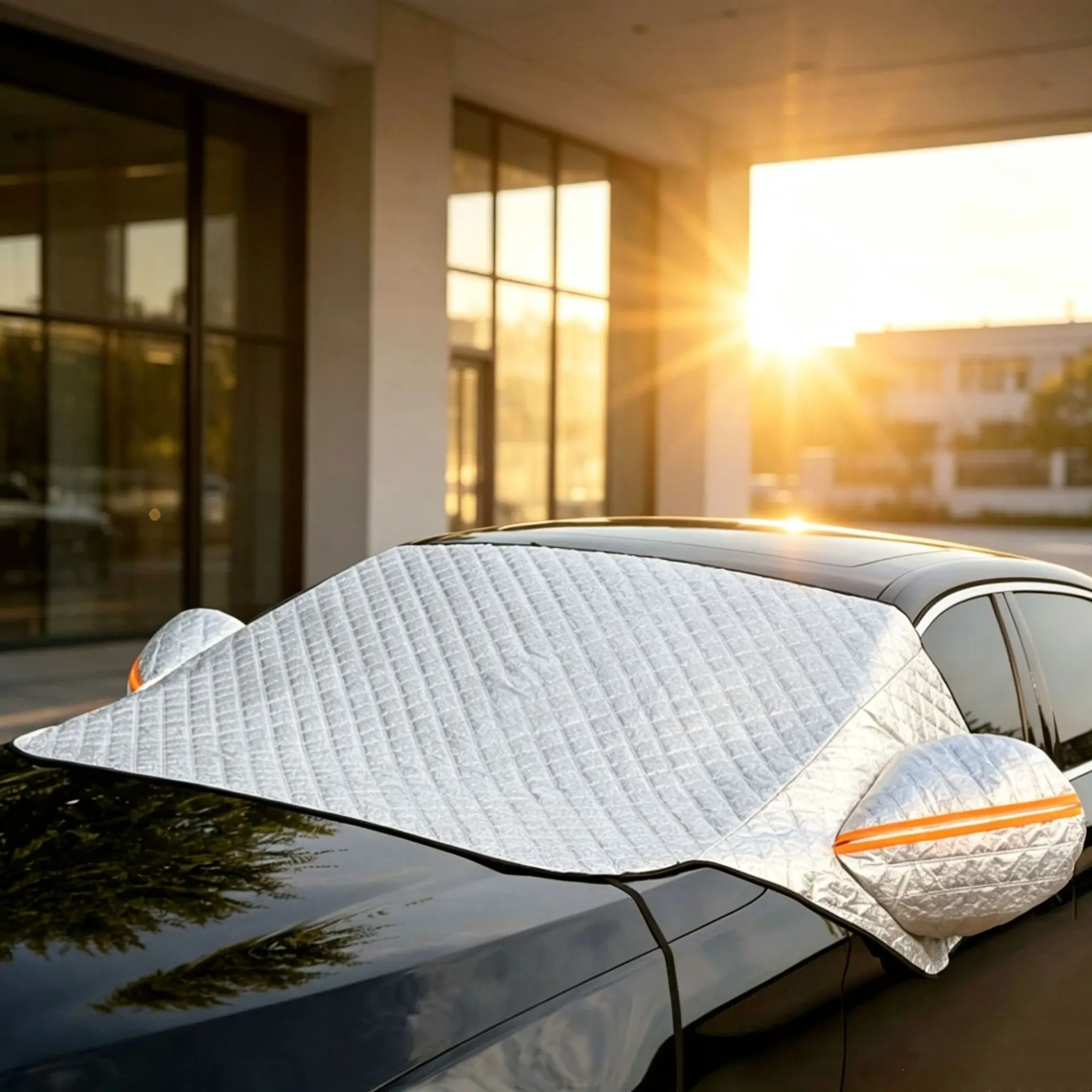 All-Weather 63x46 in Automobile Front Window Shield, Outdoor Car Screen Guard Blocks Snow, Ice, Frost, Debris, Moisture