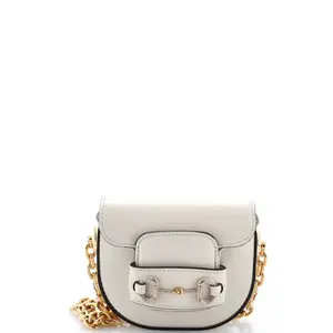 Pre-owned GUCCI Crystal, Leather Shoulder Bags Horsebit 1955 Chain Convertible Belt Bag Leather with Crystal Detail Mini by Rebag