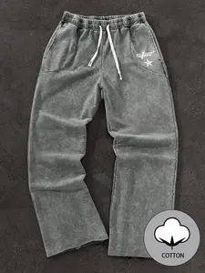 Women's Plain Basic Drawstring Waist Fitted Sweatpants, Casual Lightweight Breathable Trousers for Summer, Ladies Bottoms for Daily Wear