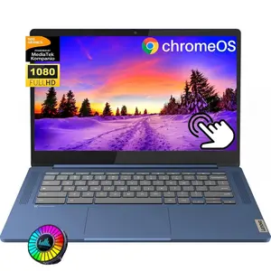 Lenovo 2026 Slim 3 14" FHD Touchscreen Chromebook | 8-Core MediaTek 520, Up to 16GB RAM, 64GB eMMC+128GB Micro SD, 13.5H Battery, WiFi 6, Chrome OS, Student Business Laptop with Bundle Accessory