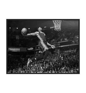 Legendary Dunk Poster – Black & White Basketball Art Print, Unframed