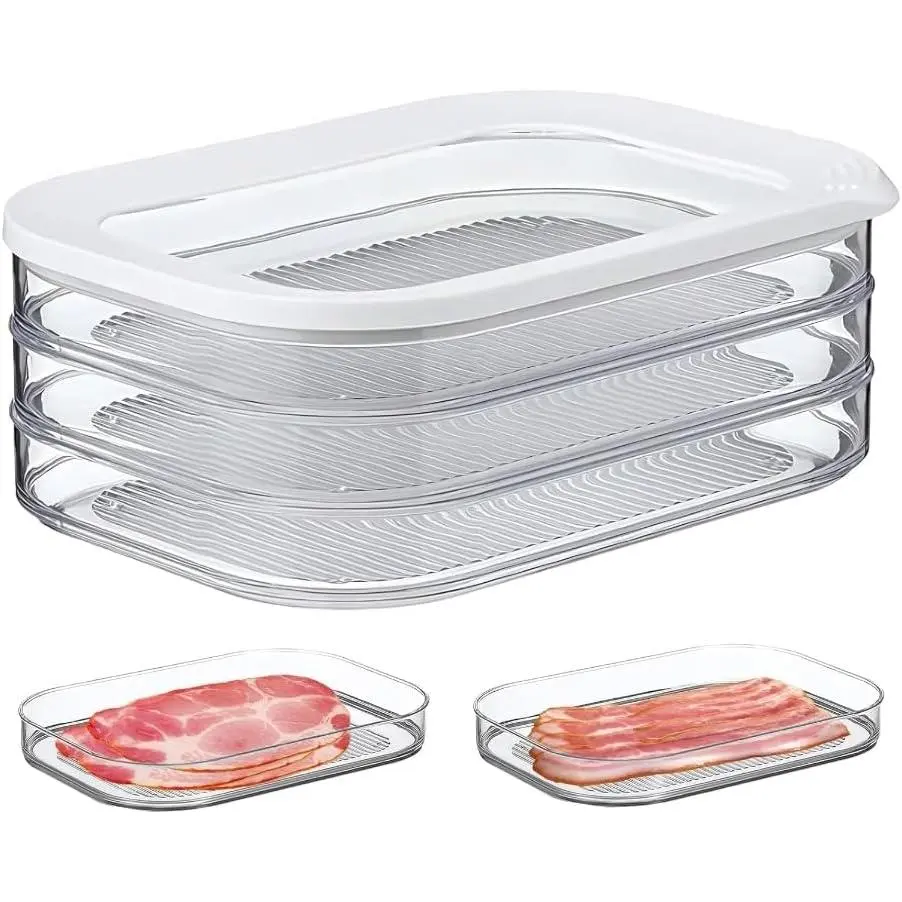 Deli Meat Container  Fridge, Stackable Food Storage Boxes with Lid  Cold Cuts, Salami, Deli, Lunch Meat, BPA Free, 18.6oz