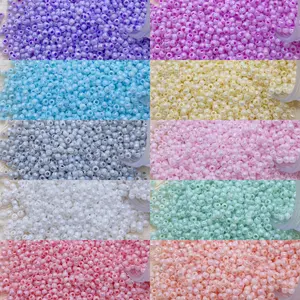 1300pcs Single Color Beads, 10 Colors 2mm Glass Round Beads for DIY Jewelry Making, Sewing Clothes Collars, Sleeves, Skirts