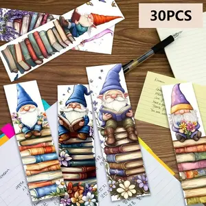 30pcs Book Loving Dwarf Wizard Hand Drawn Animation Graduation Season Bookmarks, Creative Aesthetic Illustrations, Perfect Gift for Teachers Readers Fans