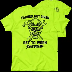 Earned Not Given Safety T-Shirt: High Visibility Work Shirt, Reflective Tee PDUAV