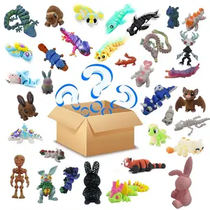 5pcs/10pcs Mini Flexible 3D Printed Stress Relief Toys, Random Blind Box, Unique Design, Ideal Christmas Gift, Party Favors, Home Decor