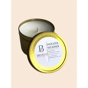 Sweater Weather Coconut Wax Candle in Gold Travel Tin
