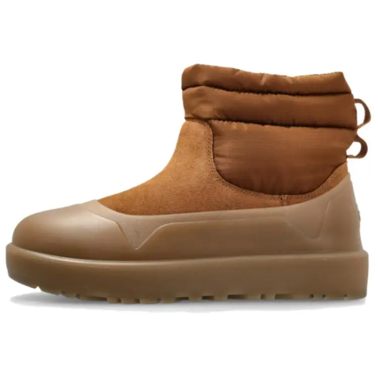 UGG Women's Classic Mini Mod Boot in Chestnut - Solid Short Ankle Bootie with a Comfy Shearling Lining for Casual Winter Wear