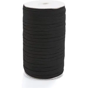 80 Yards Elastic Band 3/8 inch Wide Black Elastic Strap High Elastic Cord for Sewing Waistband and Pants , 1 Rolls