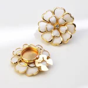 Shirt Button, Oil Flower Antique Copper Diamond Decoration Button Cover, Brooch Button, Cufflinks Rhinestone Button Covers For Women Blouses, Colorful Crystal Button Detachable Jewelry ClipsSewing Buttons For Women Men Shirts DIY Clothing Decorative