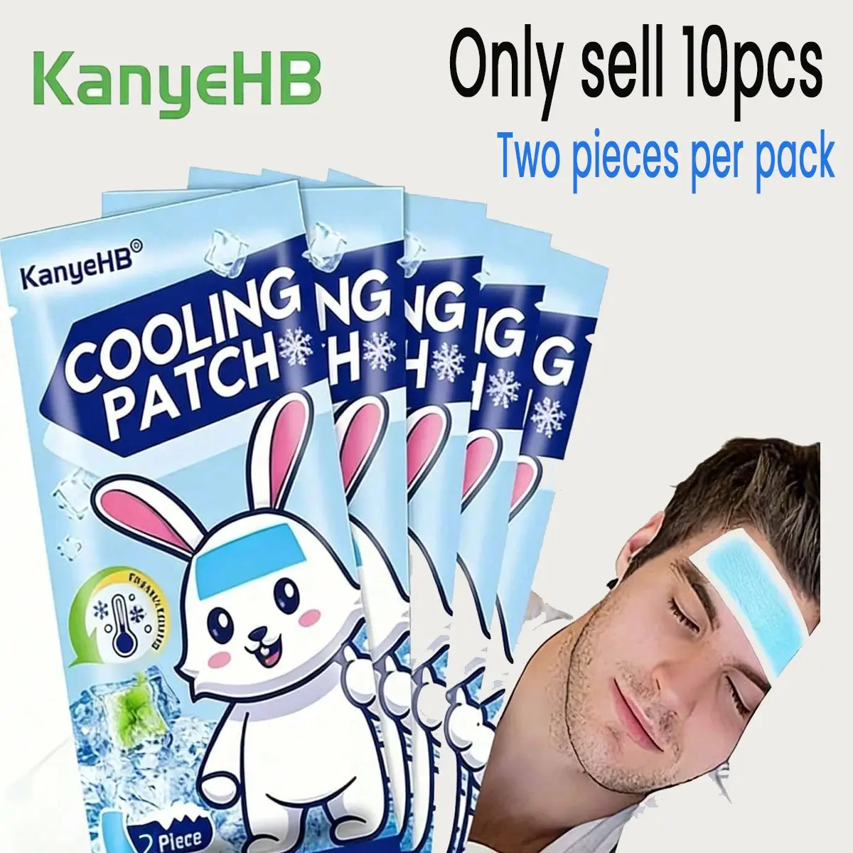 10-Pack Cooling Patches, Comfortable Fit, Ideal for Home Travel, Independent Packaging, Summer Essential, Suitable for Students, Parties, Games