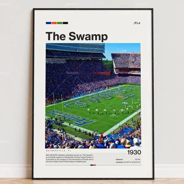 The Swamp Florida Gators Stadium Poster, Stadium Poster, Sports Poster, Football Fan Gift