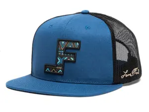 Lane Frost Gunslinger Cap Royal Blue Black Snapback Trucker Hat