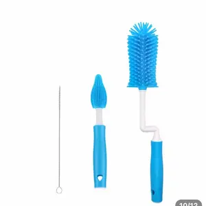 1 Set Silicone Bottle Brush Nipple Brush Straw Brush Cleaning Brush for Baby Bottles Cups Plates