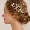 Leaf Design Rhinestone Decorated Hair Comb, Elegant Hair Accessories for Wedding Bridal, Fashion Hair Accessories for Party, Daily Clothing Decor, Decoration