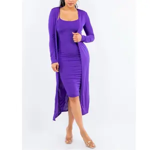 Adeline Set - Elegant Cardigan Dress Set Style: Elegant, Holiday, Cocktail, Night Out, Clubwear, Western Pattern Type: Solid Details: Dress Double Layer, Slinky Fabric Season: Spring, Summer, Fall, Winter Fit Type: Skinny Neckline: Round Sleeve Length: