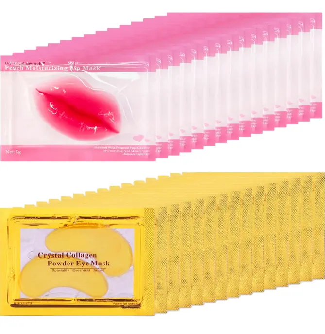 Miniling 30 Pairs Eye Masks & Lip Masks, Under Eye Patches for Dark Circles, Lip Mask Skincare, Bridal Shower Gifts, Bridesmaid Gifts, Bulk Gifts, Wedding Gifts, Birthday Gifts for Women, Skincare