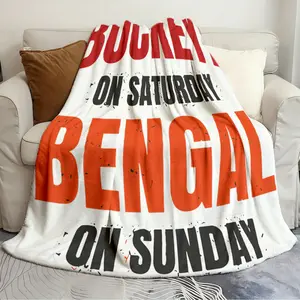 Creative and Unique Blanket Buckeye On Saturday Bengal On Sunday Retro-style blanket Great for bedroom beds sofas picnics and travel throws, Giftable Blankets