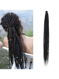 30inch Synthetic Fiber Dreadlocks, 10 Pieces Per Bundle, Hook-On Extensions, Multi-Color Ponytails, African Style Hairpieces
