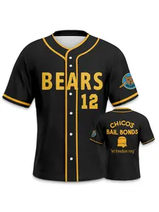#12 Bad News Bears Men's Baseball Jersey, Features Chico's Bail Bonds Print, Short Sleeve Comfort Fit, Perfect Gift for Baseball Fans, Baseball Shirt