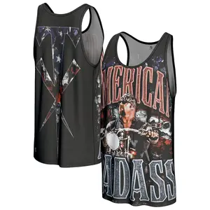 WWE Undertaker American Badass 3D Tank Top Black Biker Motorcycle US Flag All Over Print Unisex Streetwear Casual Sport Fan Gift Men Women All Season