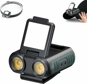 LED Small Flashlight, 350Lumens Clip on Cap Light Light, Portable USB Rechargeable Pocket Lights with 5 Modes Compact Baseball Cap Lights Indoor and Outdoor for Walking