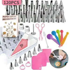120-piece set, cake piping nozzle set, measuring spoon, cookie cream piping baking set