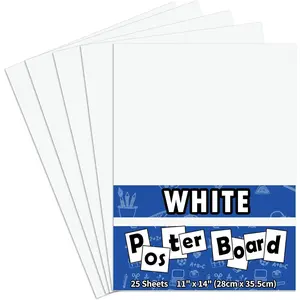 25 Packs Poster Boards11x14"White Poster Paper,Poster Board Bulk,Posteboard,School Supplies