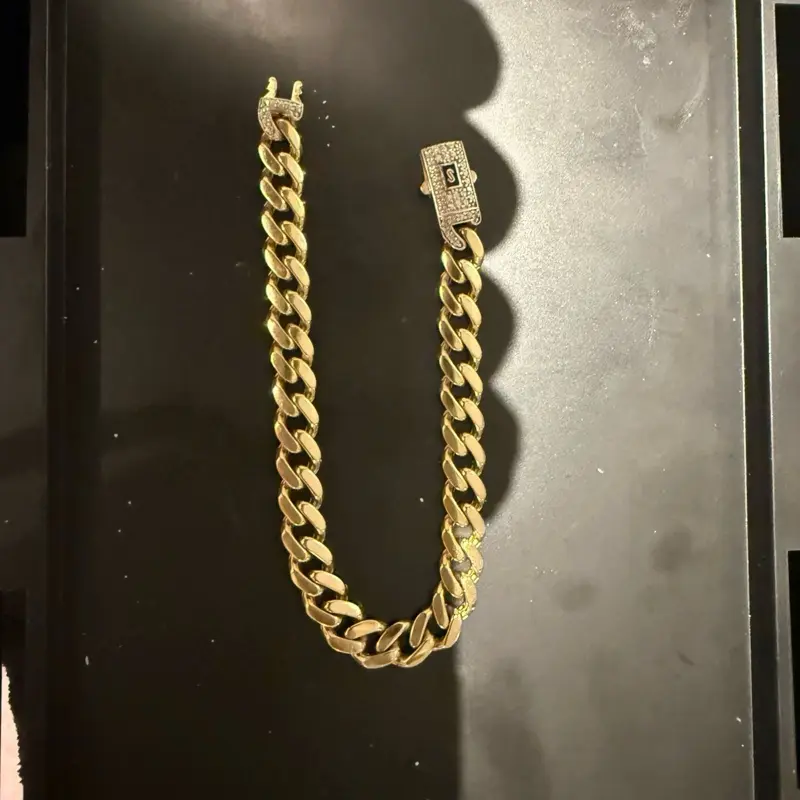 Pulsera Mónaco Oro 10k italiano Real 7mm size 7