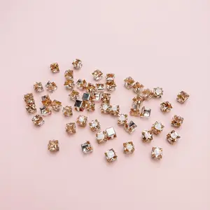4x4mm Square Diamonds 50 pcs DIY Handmade Craft Supplies for Jewelry Making and Embellishments Perfect for Crafters and DIY Projects