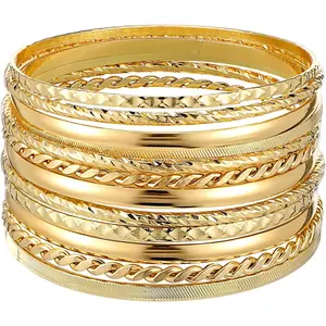 12 count Good Bangles for Women, Boho Stackable Bangle Bracelets, Multi Layer Stackable  Stack Bracelets for Women Boho   Mixed Metal Textured