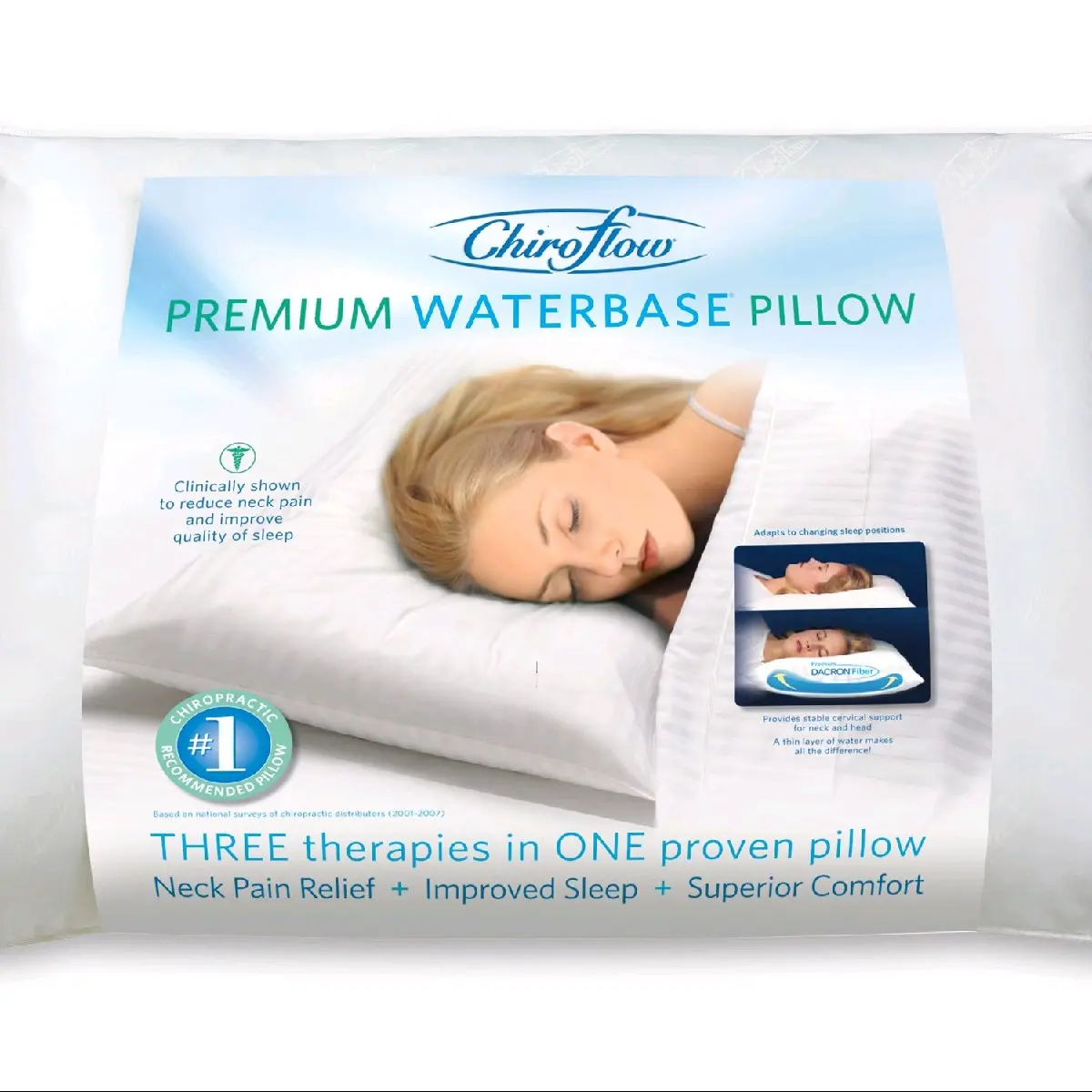 Chiroflow Professional Premium Waterbase Pillow Comfortable Neck Back Support