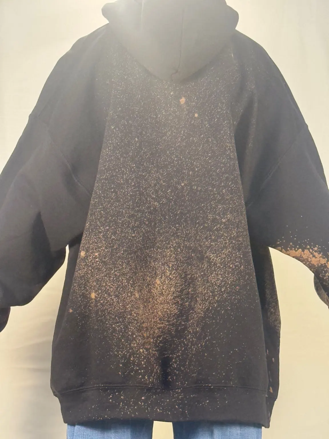 Handmade Bleach Splatter Hoodie – One-of-a-Kind Streetwear