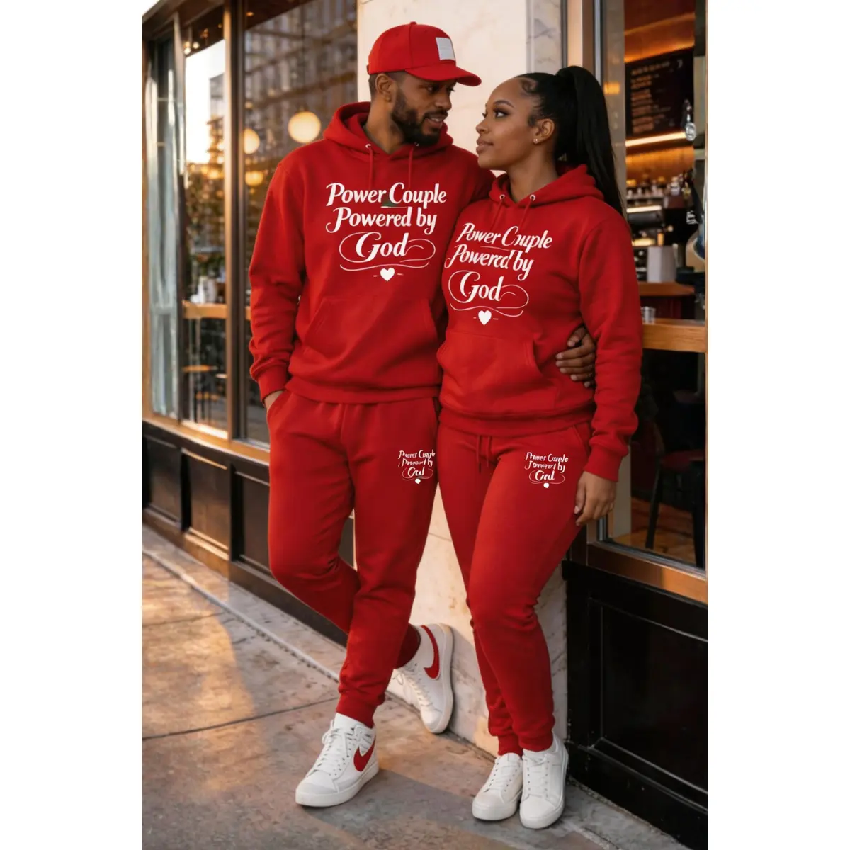 POWER COUPLE  SWEATSUIT (Red)