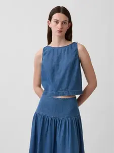 GAP Denim Crop Shell Tank Top