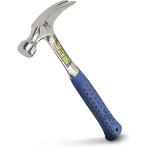 Hammer - 16 oz USA Made Straight Rip Claw Hammer with Smooth Face & Shock Reduction Grip - E3-16S