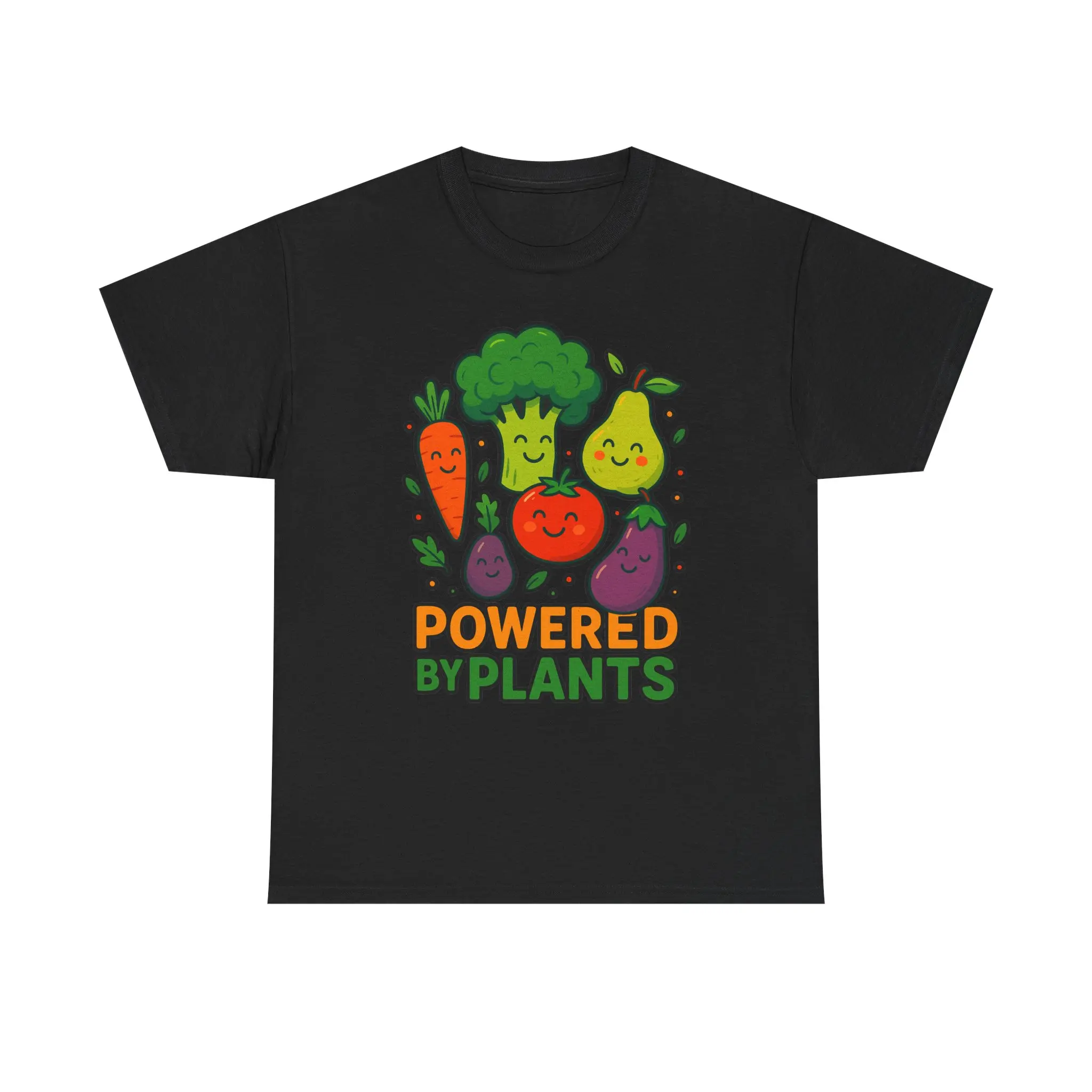 Powered by Plants T-Shirt | Cute Veggie Characters, Vegan Pride